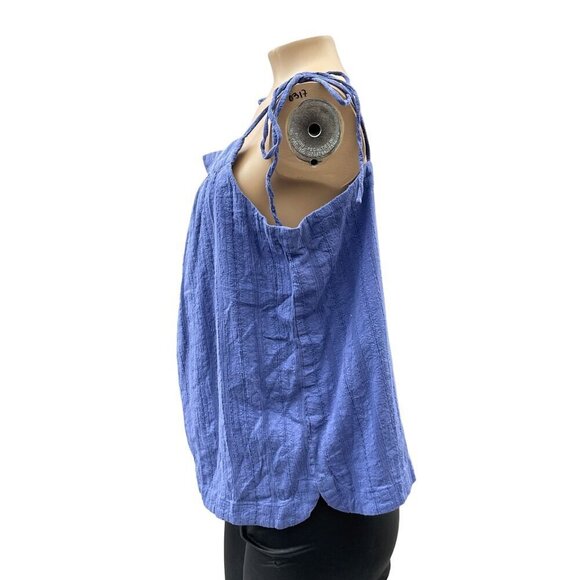 Marine Layer Catherine Faded Dahlia Tie-Shoulder Tank Top Cotton Blue Womens‎ XL - Picture 12 of 12